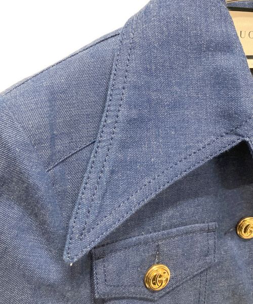 GUCCI（グッチ）GUCCI (グッチ) デニムシャツジャケット ネイビー サイズ:36の古着・服飾アイテム