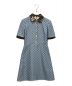 GUCCI（グッチ）の古着「GG ロゴエナメル切り替え半袖ワンピース」｜ネイビー