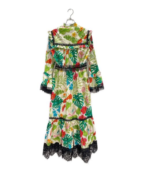 GUCCI（グッチ）GUCCI (グッチ) フラワープリントドレス グリーン サイズ:36の古着・服飾アイテム