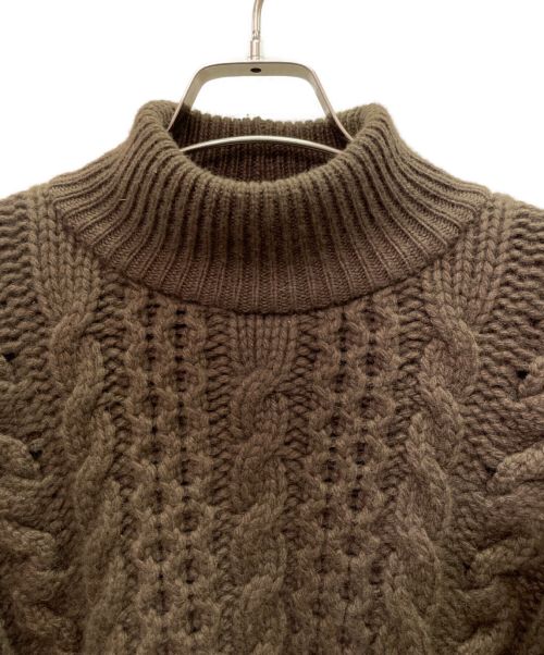 HERMES（エルメス）HERMES (エルメス) カシミヤモヘアケーブル編ニット ダークブラウン サイズ:34の古着・服飾アイテム