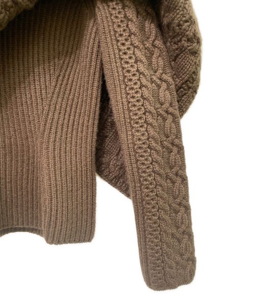 HERMES（エルメス）HERMES (エルメス) カシミヤモヘアケーブル編ニット ダークブラウン サイズ:34の古着・服飾アイテム
