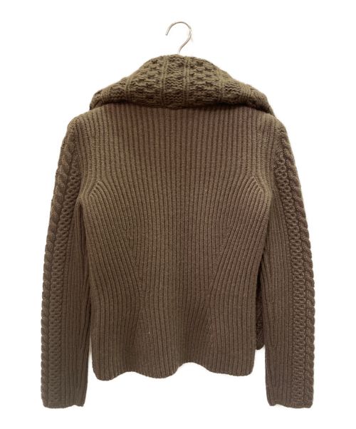 HERMES（エルメス）HERMES (エルメス) カシミヤモヘアケーブル編ニット ダークブラウン サイズ:34の古着・服飾アイテム