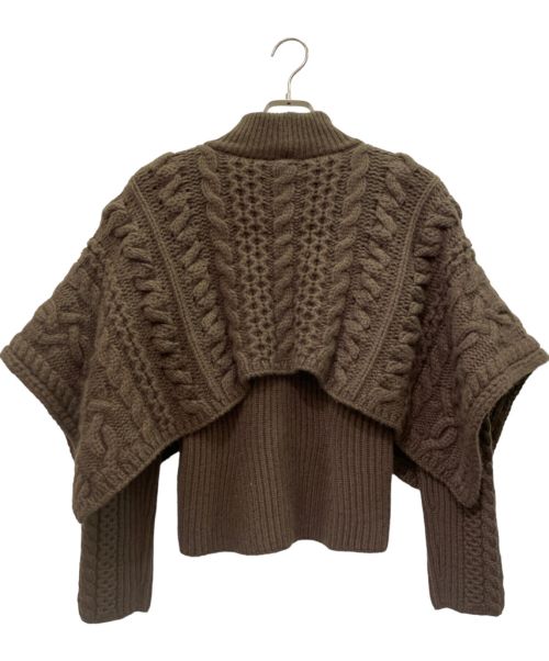 HERMES（エルメス）HERMES (エルメス) カシミヤモヘアケーブル編ニット ダークブラウン サイズ:34の古着・服飾アイテム