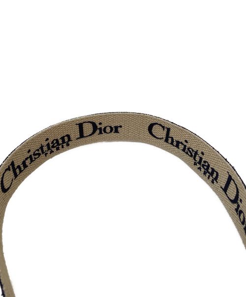 Christian Dior（クリスチャン ディオール）Christian Dior (クリスチャン ディオール) CDバックルキャンバスベルト ブラック×ネイビー サイズ:75の古着・服飾アイテム
