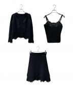 CHANELシャネル）の古着「ニットスカートアンサンブルセットアップ」｜ブラック