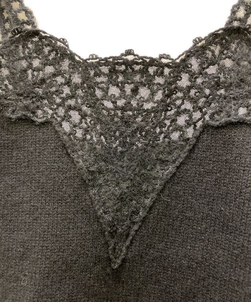 CHANEL（シャネル）CHANEL (シャネル) ニットスカートアンサンブルセットアップ ブラック サイズ:34の古着・服飾アイテム