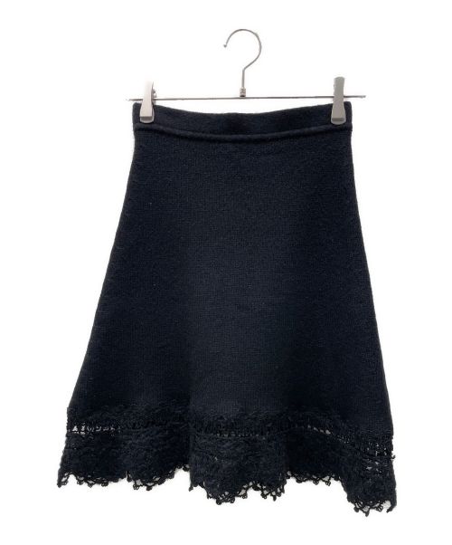 CHANEL（シャネル）CHANEL (シャネル) ニットスカートアンサンブルセットアップ ブラック サイズ:34の古着・服飾アイテム