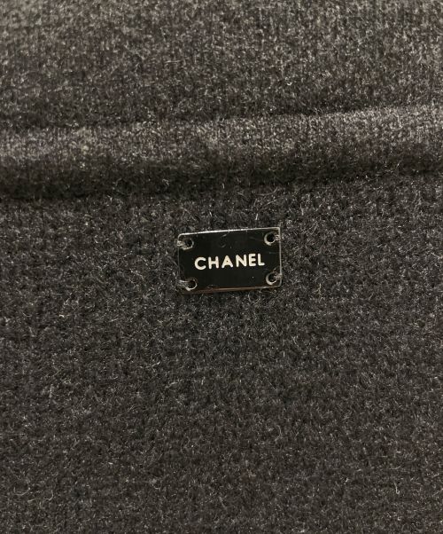 CHANEL（シャネル）CHANEL (シャネル) ニットスカートアンサンブルセットアップ ブラック サイズ:34の古着・服飾アイテム