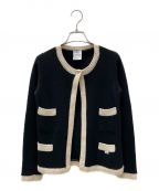 CHANELシャネル）の古着「カシミヤカーディガン」｜アイボリー×ブラック
