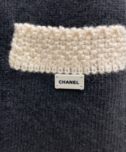 CHANEL（シャネル）CHANEL (シャネル) カシミヤカーディガン アイボリー×ブラック サイズ:34の古着・服飾アイテム