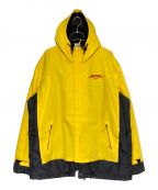 VETEMENTS×DHLヴェトモン×ディーエイチエル）の古着「Oversized Logo-Print Cotton-Blend Canvas And Shell Jacket」｜イエロー×ブラック