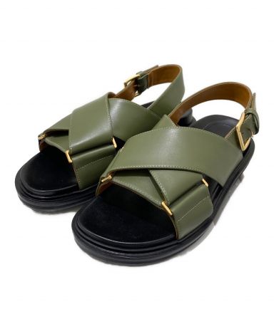 中古・古着通販】MARNI (マルニ) クリスクロスサンダル オリーブ