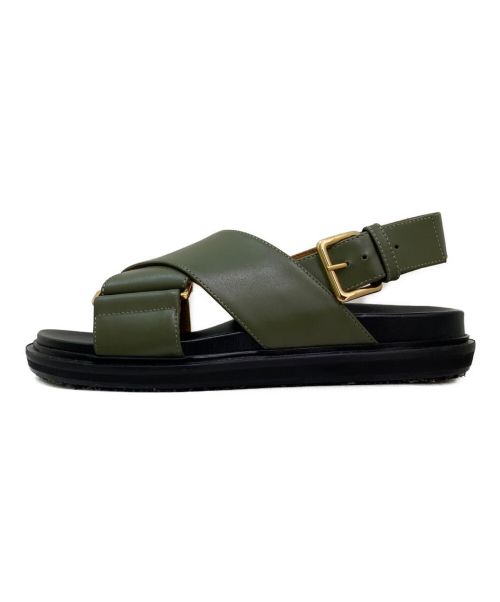 MARNI（マルニ）MARNI (マルニ) クリスクロスサンダル オリーブ サイズ:37の古着・服飾アイテム