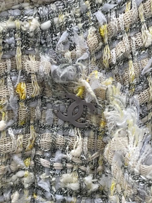 CHANEL（シャネル）CHANEL (シャネル) ツイードスカート グレー サイズ:34の古着・服飾アイテム