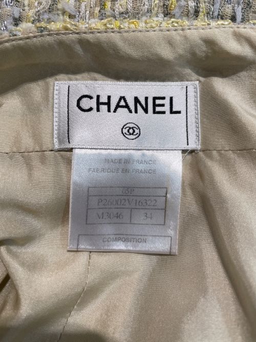 CHANEL（シャネル）CHANEL (シャネル) ツイードスカート グレー サイズ:34の古着・服飾アイテム