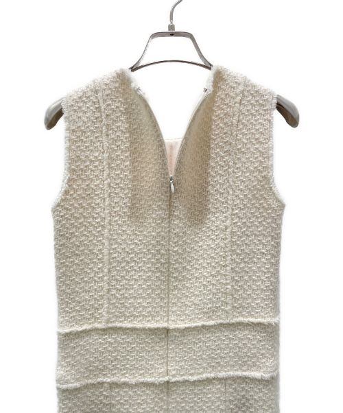 CHANEL（シャネル）CHANEL (シャネル) ツイード ノースリーブ ワンピース ホワイト サイズ:34の古着・服飾アイテム