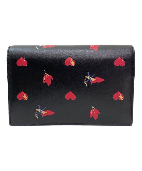 Saint Laurent Paris（サンローランパリ）Saint Laurent Paris (サンローランパリ) ケイトタッセルチェーンウォレット ブラック×レッドの古着・服飾アイテム