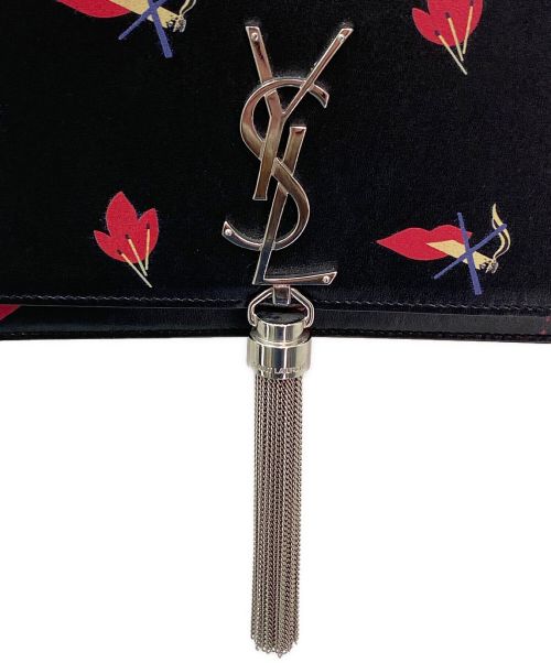 Saint Laurent Paris（サンローランパリ）Saint Laurent Paris (サンローランパリ) ケイトタッセルチェーンウォレット ブラック×レッドの古着・服飾アイテム