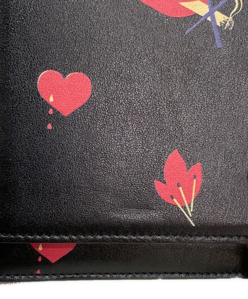 Saint Laurent Paris（サンローランパリ）Saint Laurent Paris (サンローランパリ) ケイトタッセルチェーンウォレット ブラック×レッドの古着・服飾アイテム