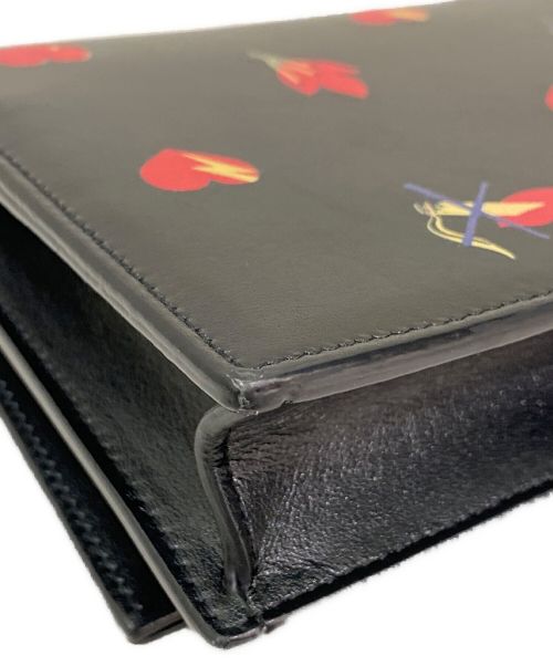 Saint Laurent Paris（サンローランパリ）Saint Laurent Paris (サンローランパリ) ケイトタッセルチェーンウォレット ブラック×レッドの古着・服飾アイテム