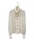 CHANELシャネル）の古着「Coco Button Silk Blouse」｜ホワイト