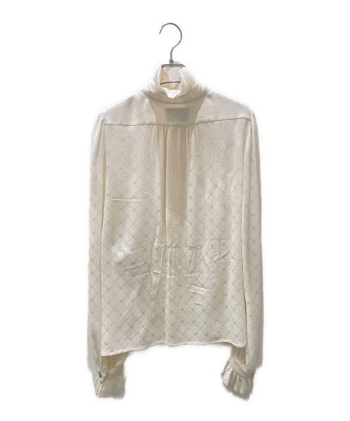 CHANEL（シャネル）CHANEL (シャネル) Coco Button Silk Blouse ホワイト サイズ:34の古着・服飾アイテム