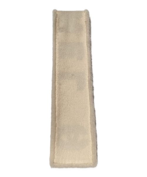 CHANEL（シャネル）CHANEL (シャネル) Mouton Logo Muffler ホワイト×ブラックの古着・服飾アイテム