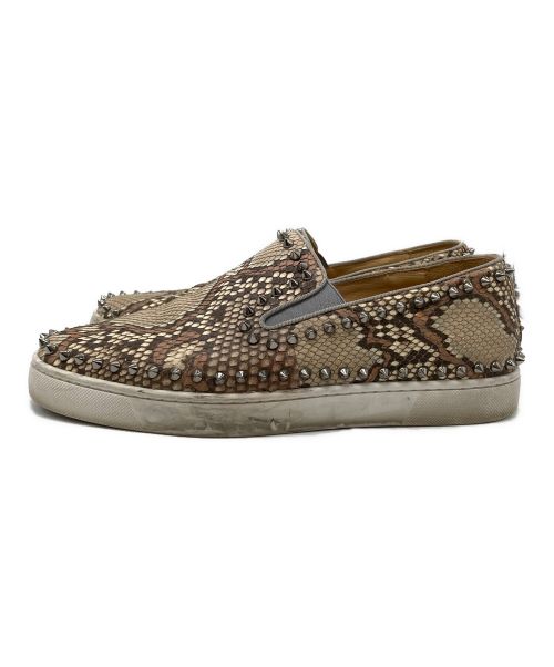 Christian Louboutin（クリスチャン・ルブタン）Christian Louboutin (クリスチャン・ルブタン) スリッポン ブラウン サイズ:42の古着・服飾アイテム