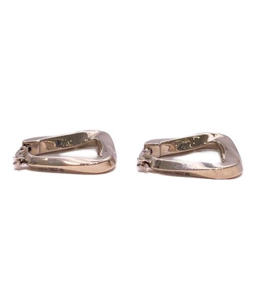 BOTTEGA VENETA（ボッテガベネタ）BOTTEGA VENETA (ボッテガベネタ) ツイストトライアングルフープピアス シルバー サイズ:スモールの古着・服飾アイテム