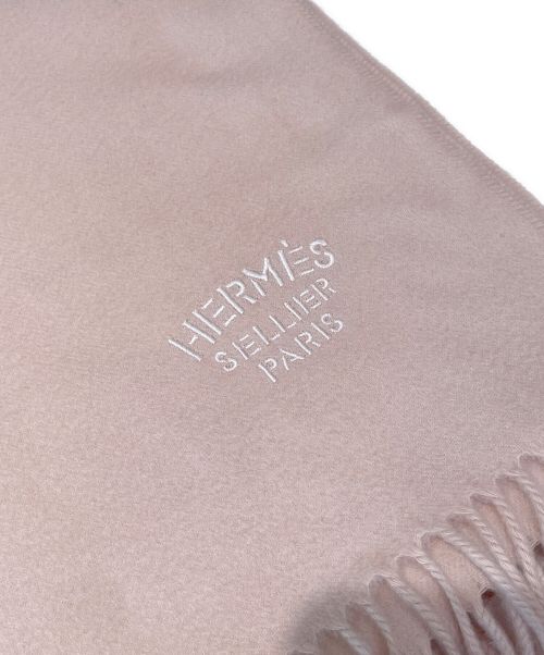 HERMES（エルメス）HERMES (エルメス) 大判カシミヤストール ライトピンクの古着・服飾アイテム