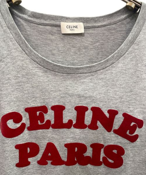 CELINE（セリーヌ）CELINE (セリーヌ) ロゴプリント Tシャツ ライトグレー サイズ:Lの古着・服飾アイテム