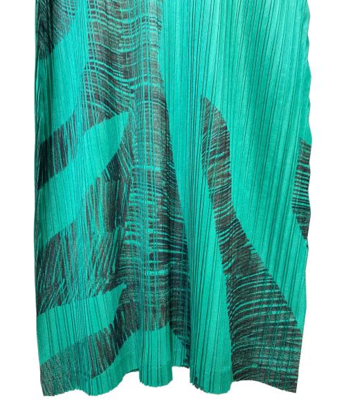 PLEATS PLEASE（プリーツプリーズ）PLEATS PLEASE (プリーツプリーズ) 総柄プリントワンピース グリーン サイズ:3の古着・服飾アイテム