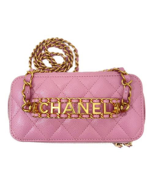 CHANEL（シャネル）CHANEL (シャネル) チェーンショルダーバニティバッグ ピンクの古着・服飾アイテム