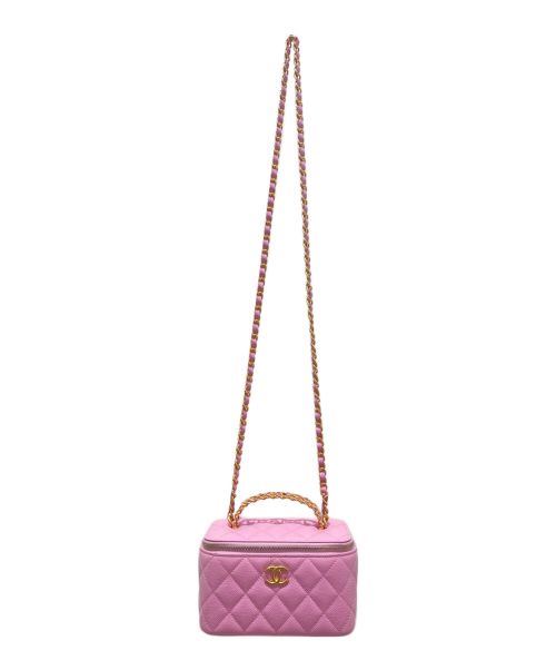 CHANEL（シャネル）CHANEL (シャネル) チェーンショルダーバニティバッグ ピンクの古着・服飾アイテム