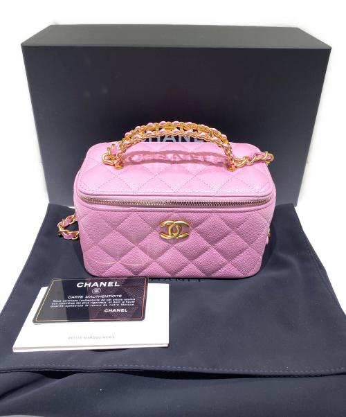 CHANEL（シャネル）CHANEL (シャネル) チェーンショルダーバニティバッグ ピンクの古着・服飾アイテム