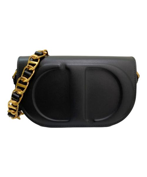 Christian Dior（クリスチャン ディオール）Christian Dior (クリスチャン ディオール) CD SIGNATURE BESACE M ブラック×ゴールドの古着・服飾アイテム