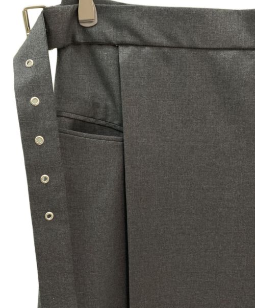 COATE（コート）COATE (コート) ウールベルトラップスカート グレー サイズ:38の古着・服飾アイテム