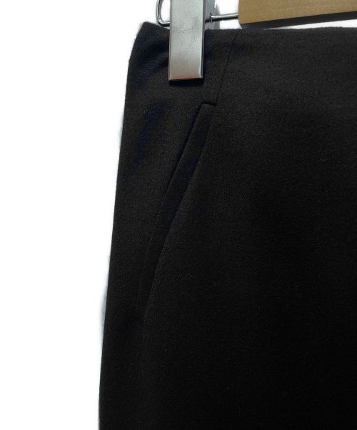 HERMES（エルメス）HERMES (エルメス) カシミヤ混プリーツスカート ブラック サイズ:34の古着・服飾アイテム