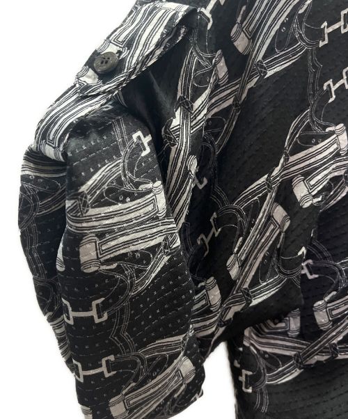 HERMES（エルメス）HERMES (エルメス) シアー 総柄シャツ ブラック サイズ:40の古着・服飾アイテム