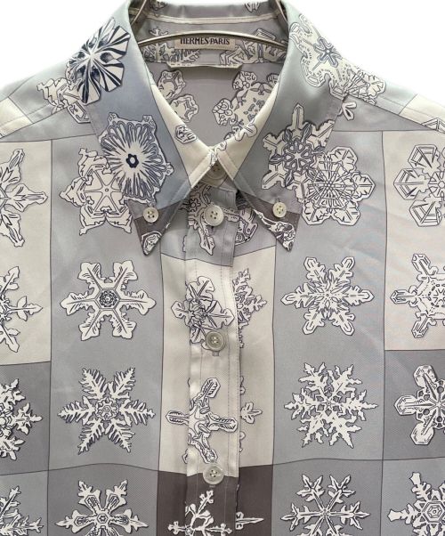 HERMES（エルメス）HERMES (エルメス) マルジェラ期 ノルディック柄 ロングスリーブシャツ ライトグレー サイズ:36の古着・服飾アイテム