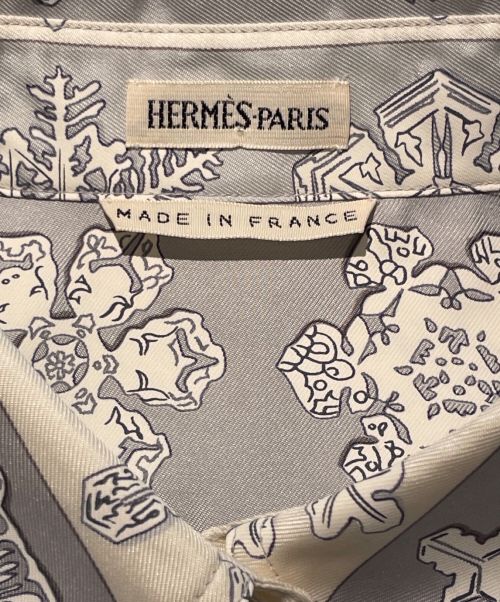 HERMES（エルメス）HERMES (エルメス) マルジェラ期 ノルディック柄 ロングスリーブシャツ ライトグレー サイズ:36の古着・服飾アイテム