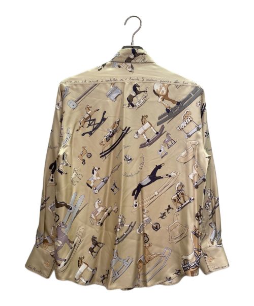 HERMES（エルメス）HERMES (エルメス) ホース柄 シルクシャツ ベージュ サイズ:38の古着・服飾アイテム