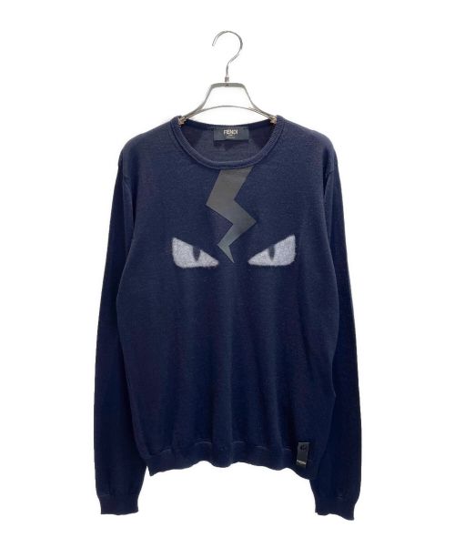 FENDI（フェンディ）FENDI (フェンディ) バグズアイニット ネイビー サイズ:46の古着・服飾アイテム