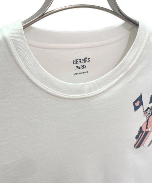 HERMES（エルメス）HERMES (エルメス) カルトゥッシュ Tシャツ ホワイト サイズ:34の古着・服飾アイテム