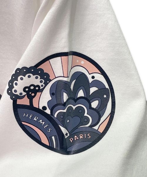 HERMES（エルメス）HERMES (エルメス) カルトゥッシュ Tシャツ ホワイト サイズ:34の古着・服飾アイテム