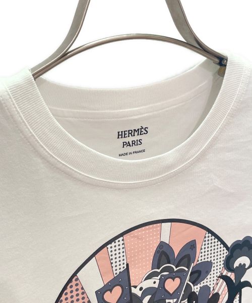 HERMES（エルメス）HERMES (エルメス) カルトゥッシュ Tシャツ ホワイト サイズ:36の古着・服飾アイテム