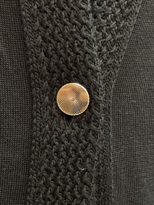 HERMES（エルメス）HERMES (エルメス) ロングニットカーディガン ブラック サイズ:34の古着・服飾アイテム