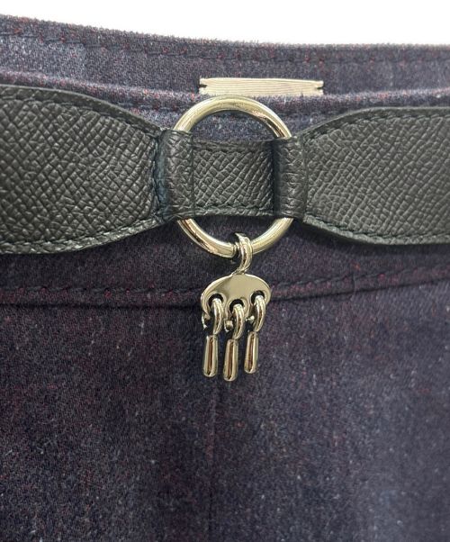 HERMES（エルメス）HERMES (エルメス) レザーキーチャーム ワイドパンツ パープル サイズ:34の古着・服飾アイテム