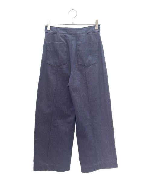 HERMES（エルメス）HERMES (エルメス) レザーキーチャーム ワイドパンツ パープル サイズ:34の古着・服飾アイテム