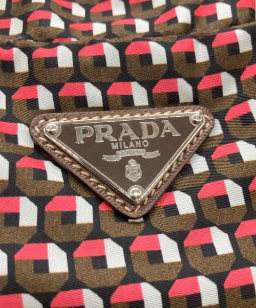 PRADA（プラダ）PRADA (プラダ) 折りたたみバッグ ブラウン×レッド サイズ:-の古着・服飾アイテム